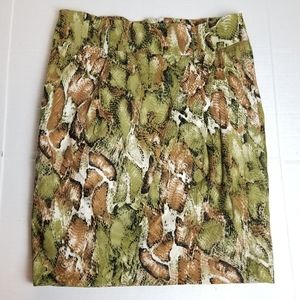 APOSTROPHE high waisted snakeskin print skirt